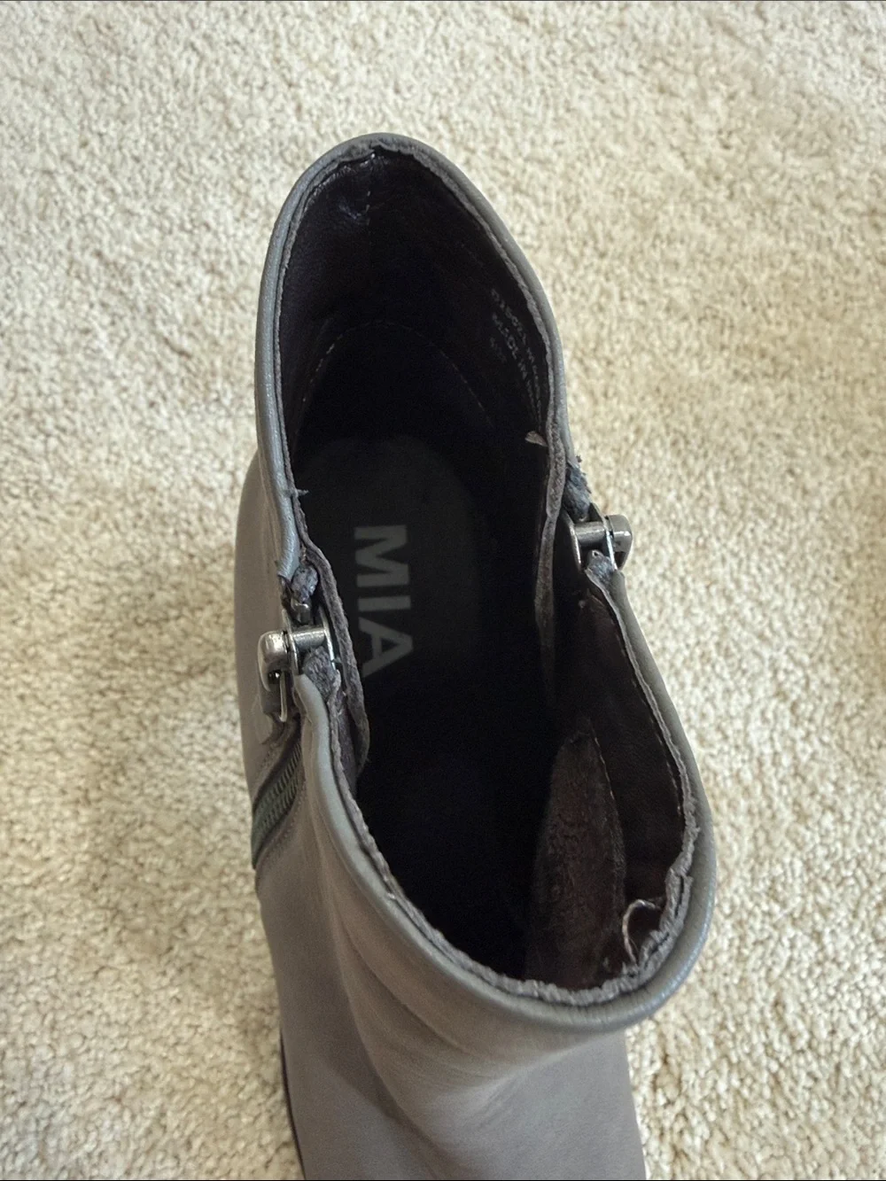 MIA Maddock Gray Side-Zip Ankle Booties